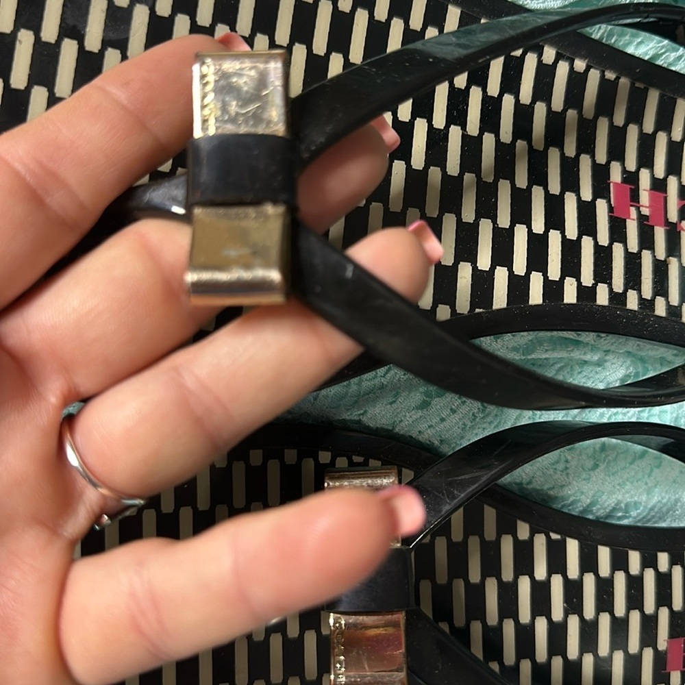 Coach Black and Gold Sandals - Picture 12 of 14